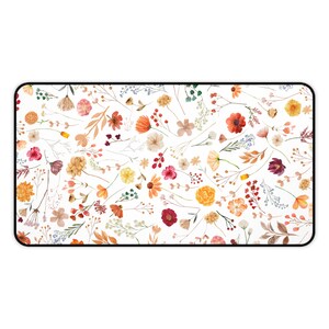 Floral Desk Mat, Fall Flower Desk Mat, Fall Desk Decor, Autumn Floral ...