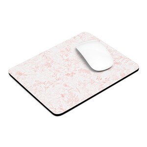 Light Pink Chic Mouse Pad, Floral Toile Mousepad, Chinoiserie Desk ...