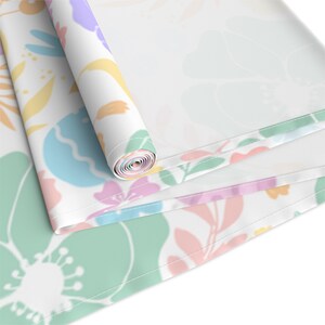 Easter Table Runner, Easter Table Decor, Pastel Easter Dining Table Runner, Easter Eggs Flowers Table Runner, Easter Tablecloth image 8