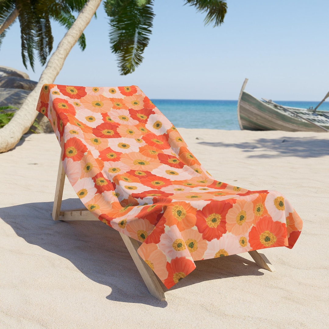 Towel Wrap - Navy Folk Flower
