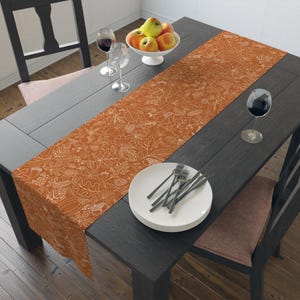Fall Table Runner, Autumn Dining Table Runner, Fall Foliage Table Decor, Autumn Leaves Tablecloth, Farmhouse Fall Burnt Orange Tablescape