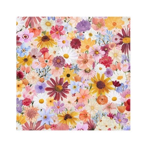 Flower Napkins, Watercolor Floral Napkins, Wildflower Garden Napkin set, Colorful Flower Napkins Cotton cloth, Hostess Gifts, Gifts for mom