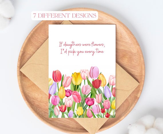 Daughter Birthday Card, Flower Birthday Card for Daughter, Personalized Card for Daughters Birthday, If Daughters Were Flowers I'd Pick You