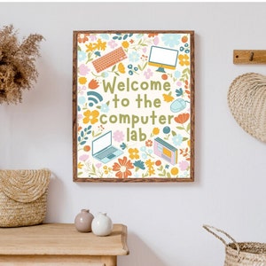 Computer Lab Room Decor, Welcome to Computer Lab Sign, Computer Lab ...