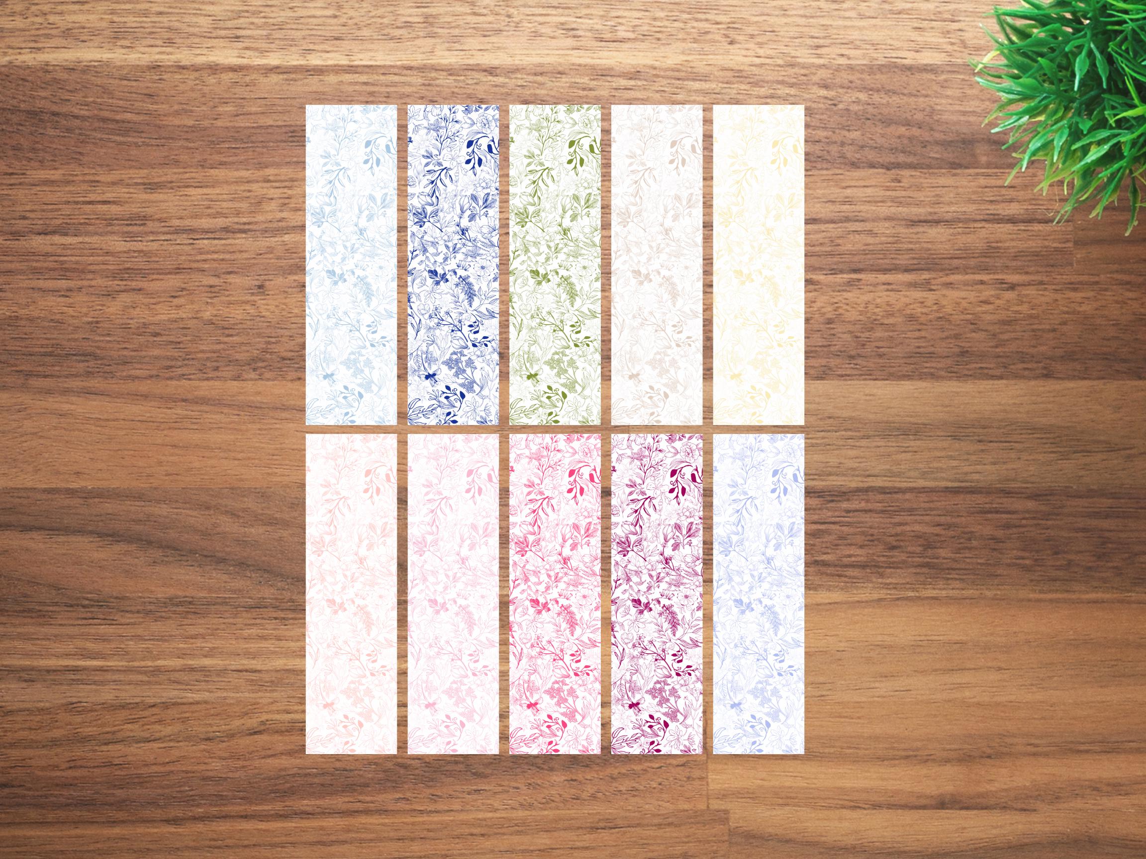 Toile Bookmarks, Floral Chinoiserie Bookmark, Grandmillennial Bookmarks, Light Blue Flower bookmark, Gift for Book Lover, Reader Gifts