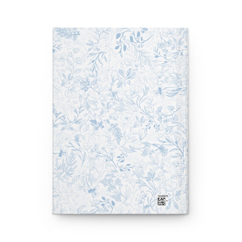 Customized Light Blue Floral Journal, Personalized Blue Flower Notebook ...