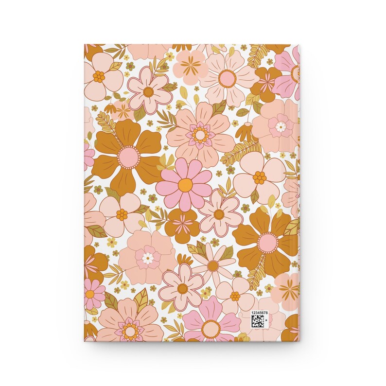 Personalized Journal for Girls, Retro Flower Journal, Customized Pink Flower Journal, Trendy Girly Notebook, Back to School Gifts for Her image 5