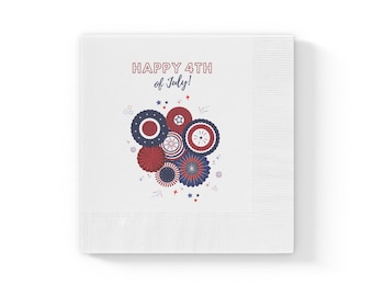 Servilletas del 4 de julio, Servilletas de papel del 4 de julio, Servilletas personalizadas del Día de la Independencia, Servilletas de fiesta del 4 de julio, Servilletas de mesa patrióticas