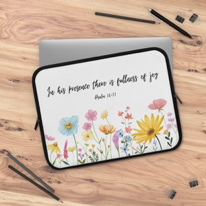 Christian Laptop Sleeve, Scripture laptop cover, bible verse laptop sleeve, Christian floral laptop case, Christian Ebook cases image 10