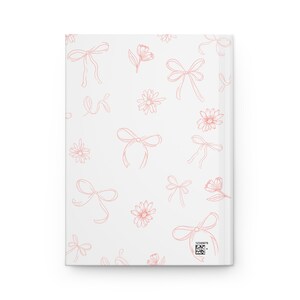 Coquette Journal, Personalized journal, Pink Bows journal, Gratitude Journal, Customized journal women, Pink girly journal, gifts for her image 4