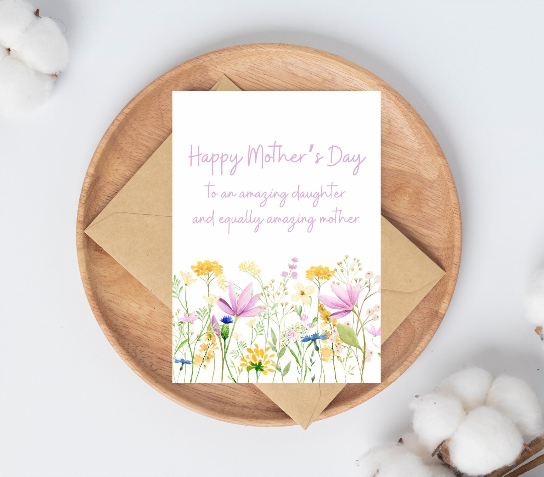 Mother's Day Card for Daughter, Daughter Mothers Day Cards, Floral ...