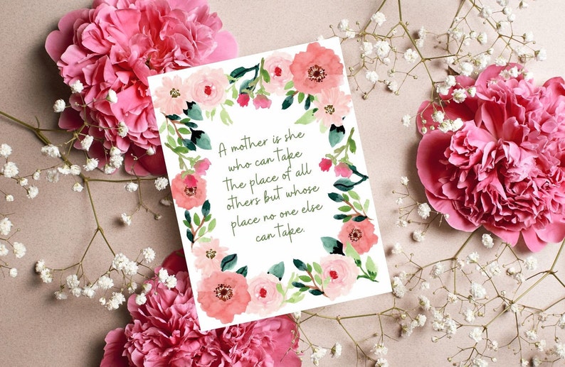 Mom Birthday Card Mom Birthday Flower Card Birthday Card for Etsy