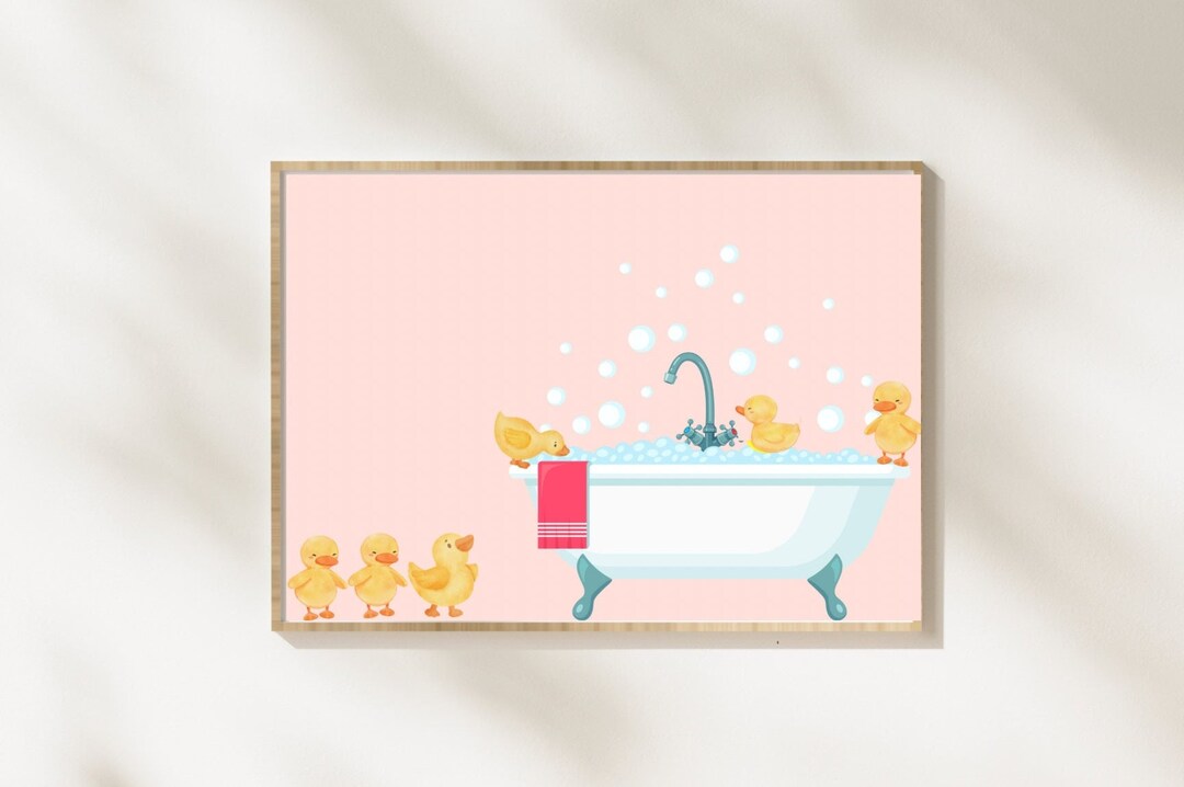 Girls Bathroom Wall Art Girls Bathroom Duck Prints Kids - Etsy