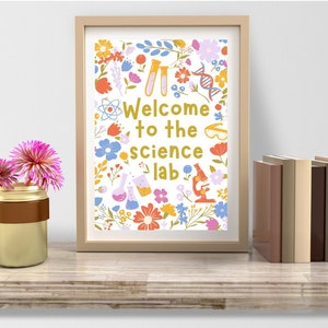 Science Lab Decor, Welcome to Science Lab Sign, Science Room Wall Art ...
