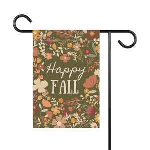 Bandiera autunnale, decorazioni autunnali per esterni, decorazioni autunnali per portici, bandiera autunnale per portici, bandiera autunnale per giardini floreali, striscione autunnale felice, bandiera verde con colori autunnali immagine 8