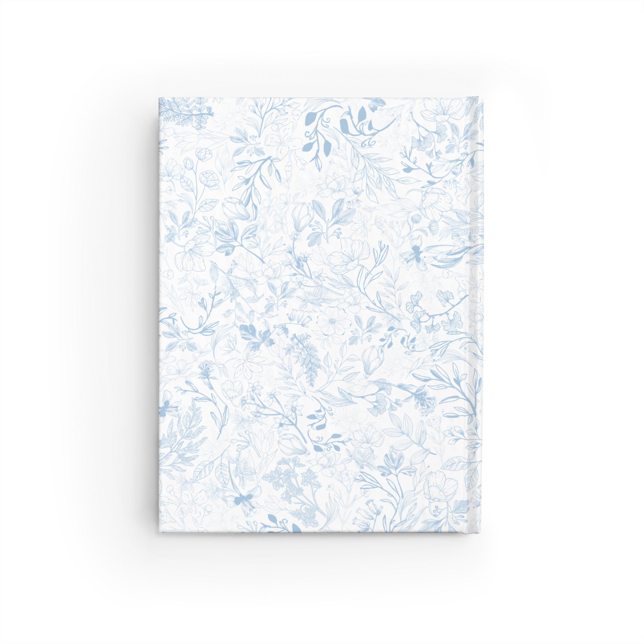 Light Blue Floral Initial Journal, Customized Notebook Blue Flower ...