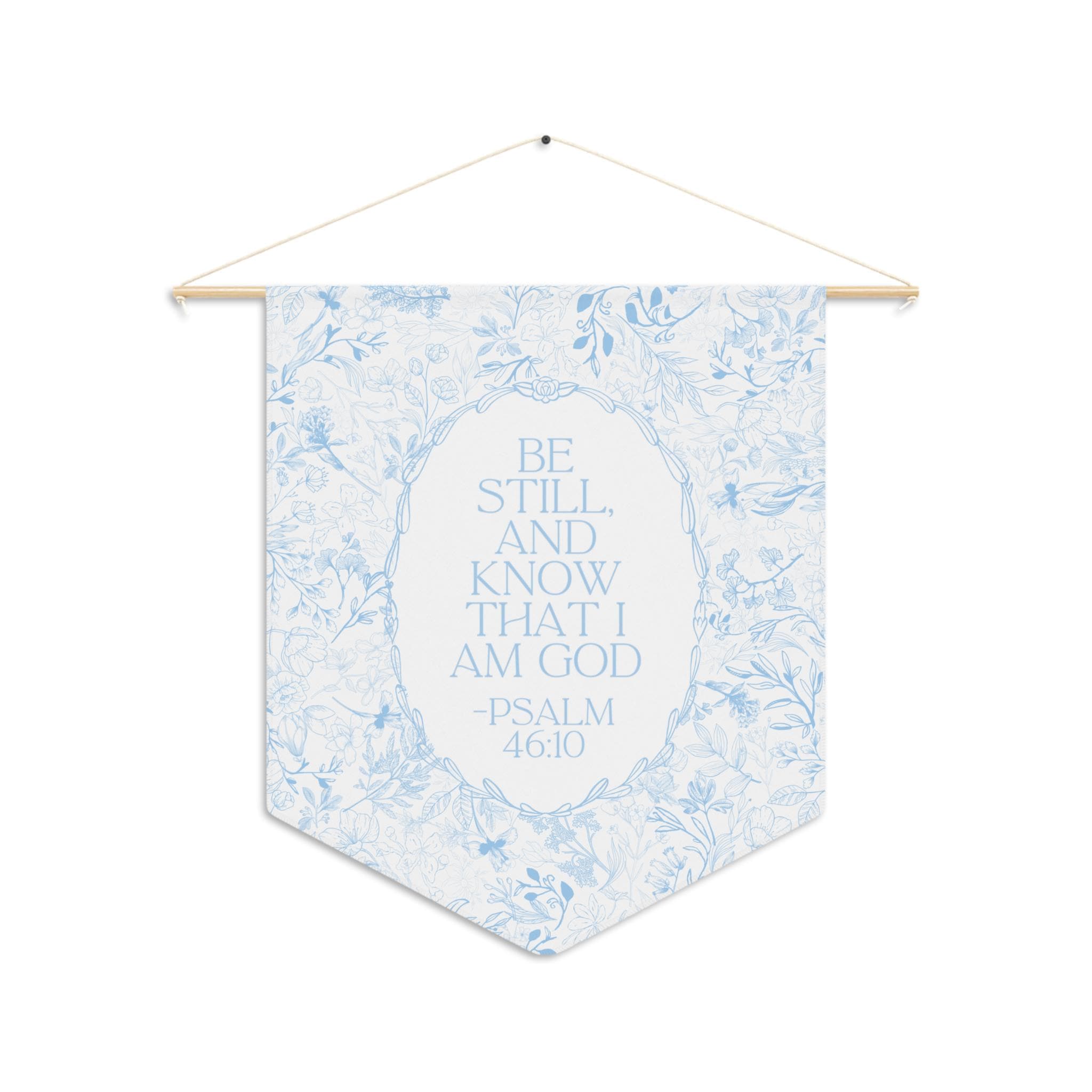 Bible Verse Wall Art Christian Art Print Light Blue Floral Toile ...