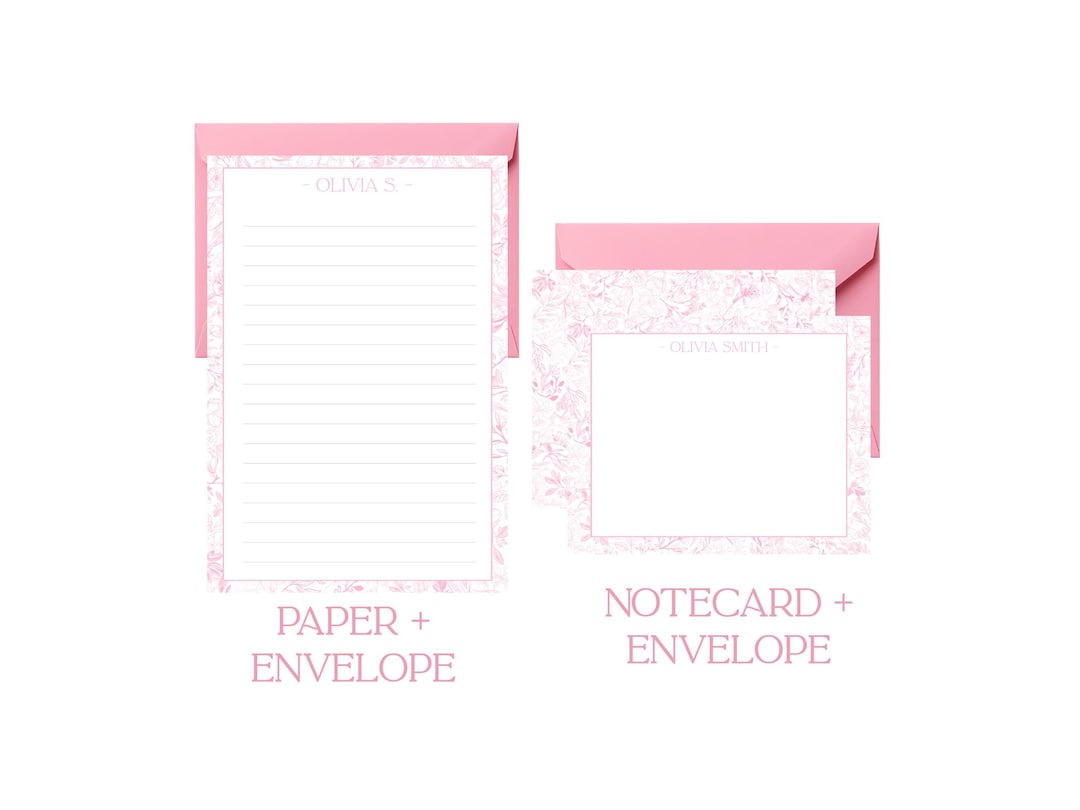 Personalized Stationary Set With Note Cards + Paper + Envelopes ...