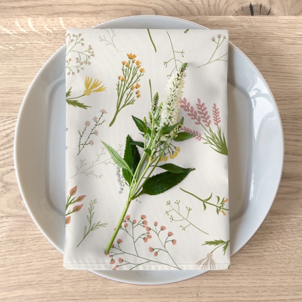 Floral Cloth Napkin Etsy