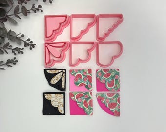 Corner bookmark cutter for making polymer clay earrings, handmade jewelry tools