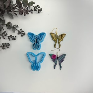 Embossed Luna moth,butterfly clay cutter, polymer clay cutter, clay earrings tools, cutter for cookie,cake decorating, handmade jewelry tool