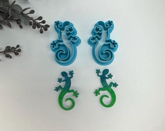 Gecko lizard cutter for making polymer clay earrings, handmade jewelry tools