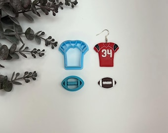 Football or jersey cutter for making polymer clay earrings, handmade jewelry tools