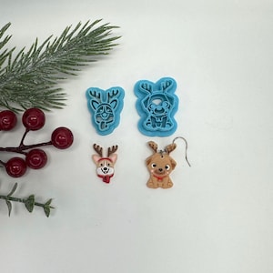 Christmas corgi or pug cutter for making polymer clay earrings, handmade jewelry tools