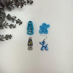 Balloon dog or lava lamp cutter for making polymer clay earrings, handmade jewelry tools