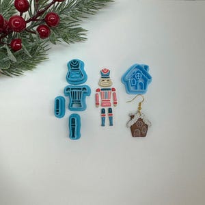 Gingerbread house or nutcracker dangle cutter for making polymer clay earrings, handmade jewelry tools