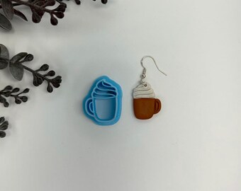 Whipped latte coffee cutter for making polymer clay earrings, handmade jewelry tools