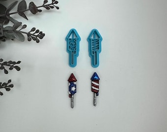 Star or stripe firework cutter for making polymer clay earrings, handmade jewelry tools