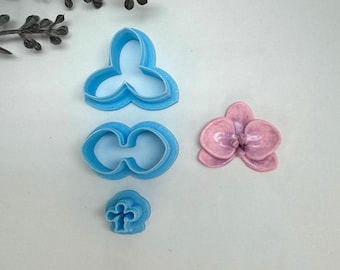 Orchid cutter set for making polymer clay earrings, handmade jewelry tools