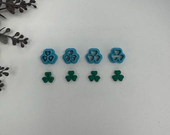 Three leaf clover cutter for making polymer clay earrings, handmade jewelry tools