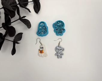 Reading ghost or mummy cutter for making polymer clay earrings, handmade jewelry tools