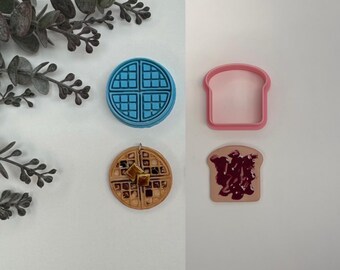Breakfast waffle or toast cutter for making polymer clay earrings, handmade jewelry tools