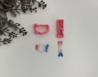 USA or map cutter for making polymer clay earrings, handmade jewelry tools