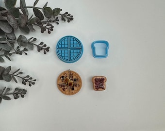 Breakfast waffle or toast cutter for making polymer clay earrings, handmade jewelry tools
