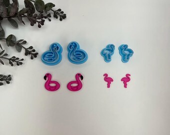 Flamingo pool floaty cutter, beach,ocean, polymer clay cutter, clay earrings tools, cutter for cookie,cake decorating, handmade jewelry tool