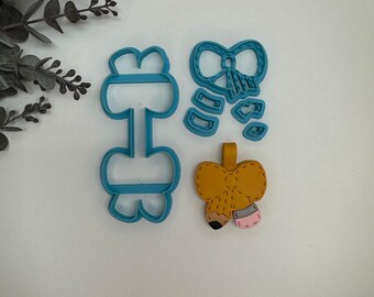 Pencil bow keychain cutter for making polymer clay earrings, handmade jewelry tools