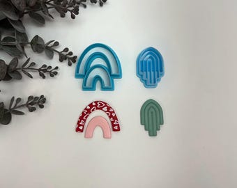 Arch or double rainbow cutter for making polymer clay earrings, handmade jewelry tools