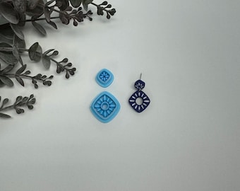 Tile set cutter for making polymer clay earrings, handmade jewelry tools