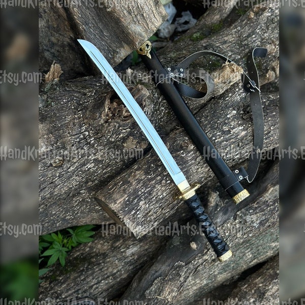 Hattori Hanzo Kill Bill Bride Samurai Japanese Katana Sword w/ Scabbard, Engaved Sword, Custom Sword, Sword Cosplay, Handmade Sword