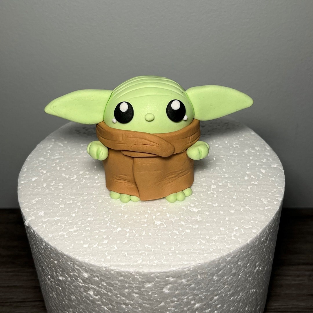 Fondant Baby Yoda Inspired Cake Topper - Etsy