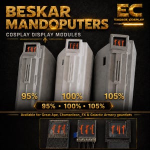 Mandalorian Beskar Mandoputer-display: 1,3 inch lcd-scherm + 3D-geprinte hoes voor Chamanleon_fx, Great Ape & Galactic Armoury Gauntlets