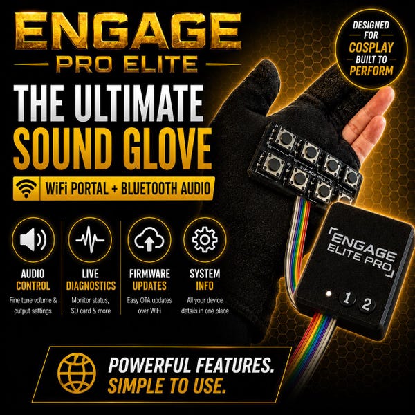 Star Wars Cosplay Sound Unit 8 Button  | Engage PRO ELITE | Upto 6 Characters on one unit | Advanced cosplay sound glove