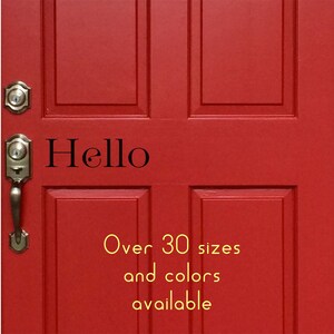 Personalized Hello Front Door Decal for Car, Truck, Cell, Mirror, Walls, Mirrors, Home Decor