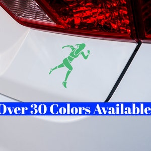 Female Runner Decal - Strong, Powerful, and Determined Decal for Car, Truck, Cell Phone, Water Bottle, Laptop, Tablet, Tumbler, Mirror