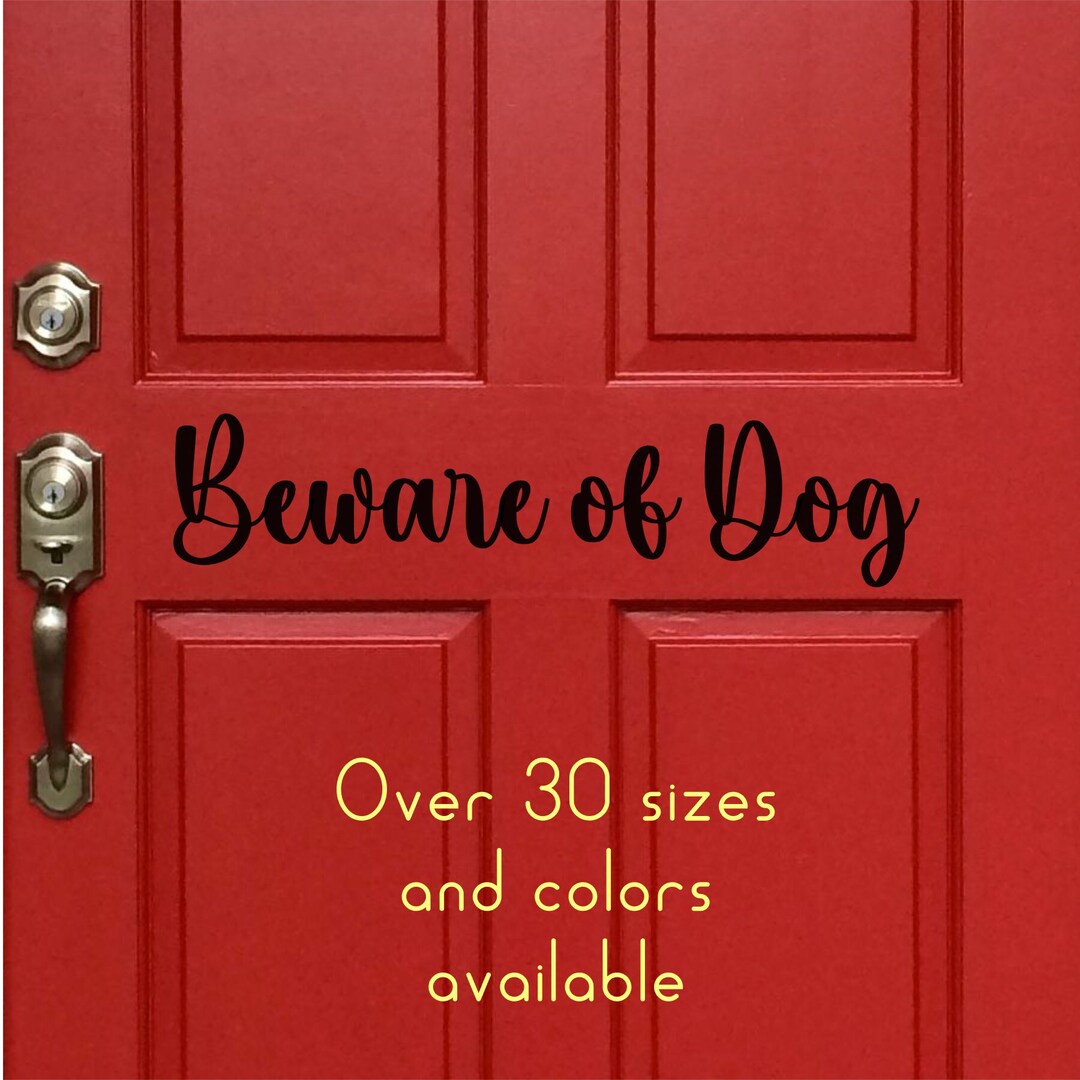 Beware of Dog Front Door Decal for Car Truck Cell Mirror Etsy