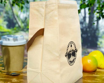 Bolsa de almoço de lona da Flat Earth Society: bolsa ecológica inovadora